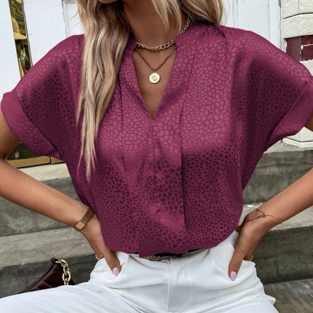 Cheetah Satin Blouse